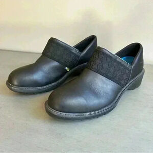 Timberland PRO Women Black Clog 10 Riveter SD+ Slip-On At Work Shoe Leather EUC